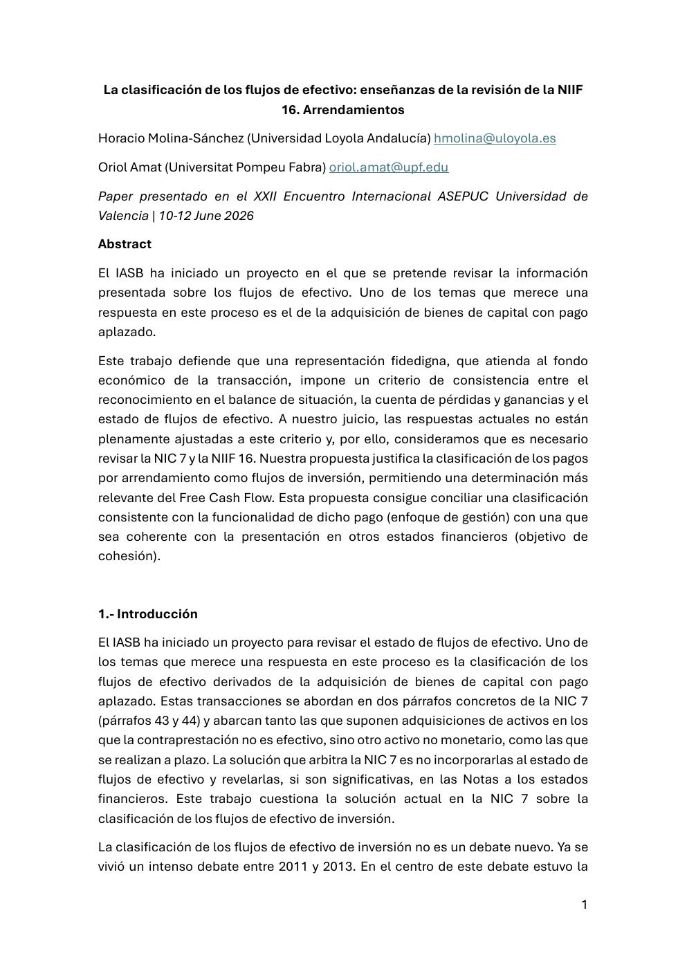 Primera página del documento